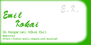 emil kokai business card
